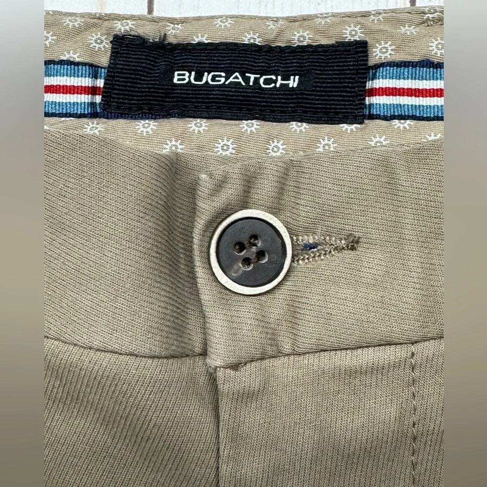 Men's Bugatchi Flat-Front Chino Trouser Casual Dress Pants Size 34